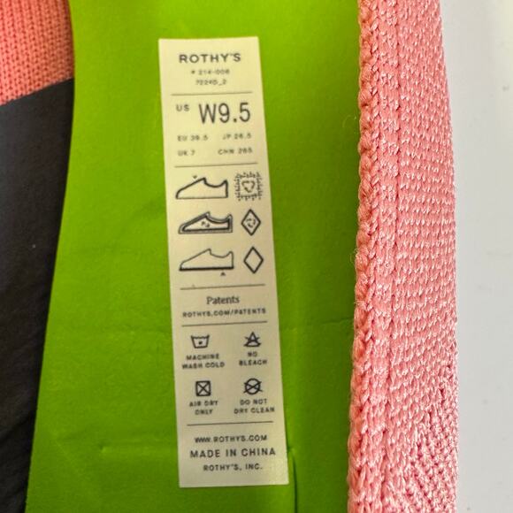 Rothy's the High Point knit low block heel in Tulip/pink Size 9.5 point toe - Picture 9 of 15